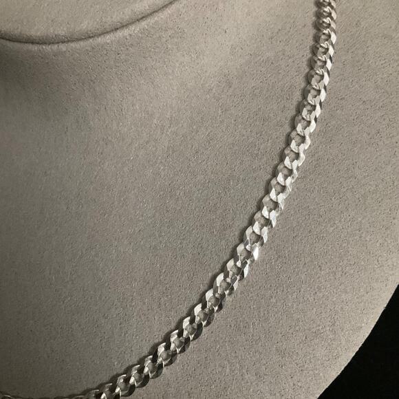 SOLID 22in Cuban Link Chain 4.8mm of Solid 925 Sterling Silver~NEW - Picture 2 of 8
